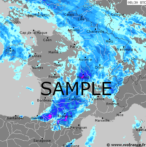 Image radar de précipitations: Europe France | wofrance