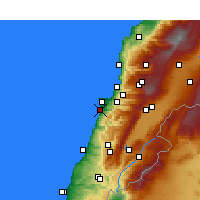 Nearby Forecast Locations - Beyrouth - Carte