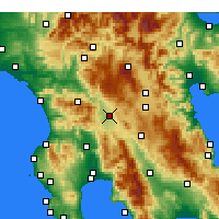 Nearby Forecast Locations - Mégalopolis - Carte