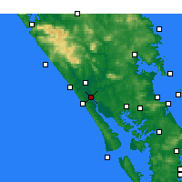 Nearby Forecast Locations - Te Kopuru - Carte