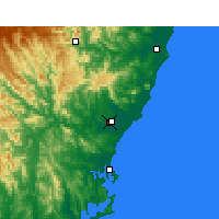 Nearby Forecast Locations - Taree - Carte