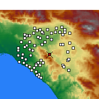 Nearby Forecast Locations - Corona - Carte