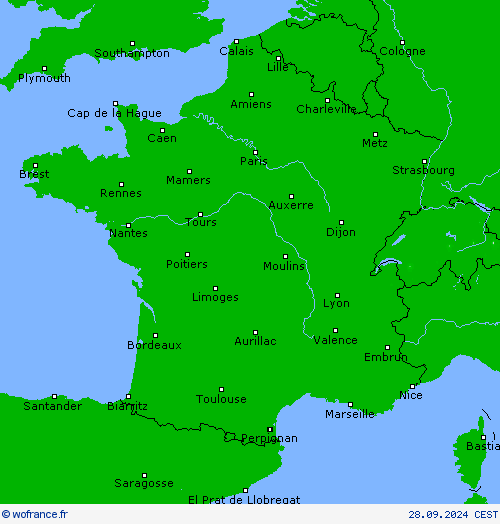 Probabilité d'orages Cartes de prévision