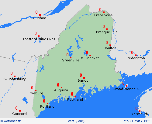 vent Maine Amérique du Nord Cartes de prévision